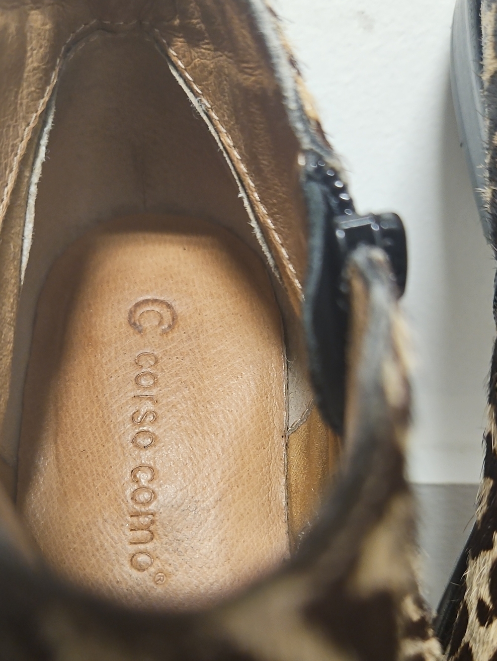 Corso Como Leopard-Print Mule with Buckle - Brown/Black